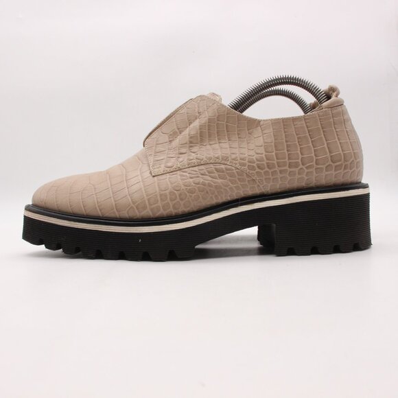 M. Gemi The Gianna Taupe Women's Size EU 41 Croco Printed Leather Slip On - Picture 4 of 10